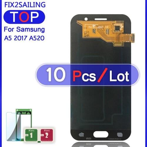 10Pcs Super AMOLED LCD Display 100% Tested Working Touch Screen Assembly For Samsung Galaxy A5 2017 A520 A520F A520DS