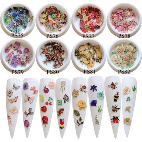 1Jar Mixed-Design Colorful Special Paper Sticker non-adhesive Soft Sticker Flower Bee Fruit Blossom PS75-82