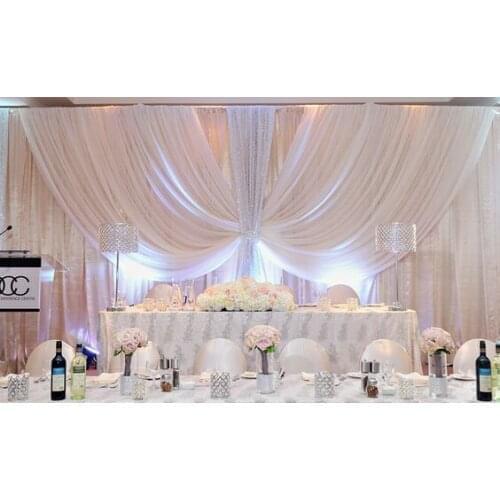 10ft x 20ft Luxury Wedding Backdrop Pure White Wedding drape and curtain wedding decoration Free shipping fast delivery