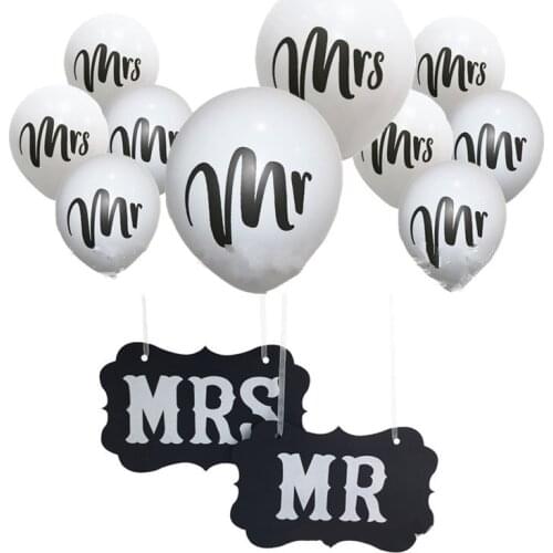 10 Pcs Mr&Mrs Latex Balloon Love Engagement Hen Wedding Decor Celebration Party Supplies