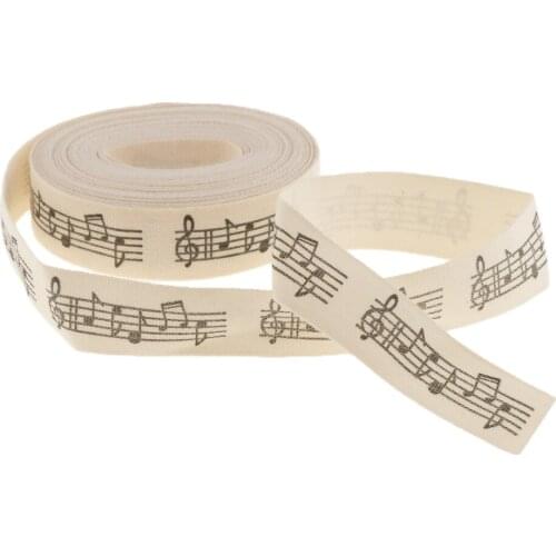 15mm Musical Note Sign Cotton Ribbon Belt Gift Cake Boutique Trim 5 Yard