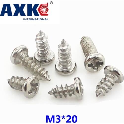 2019 Top Fashion Axk 50pcs Round Phillips Self-tapping Screws. Miniature Yuan Head Tapping Electronic Small Screws M3*20 Gb845