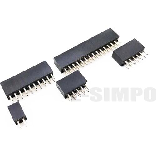 5pcs female header 2X20/40P PH/4.3/6.35mm double row straight gold-plated