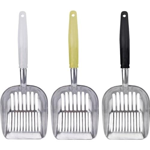 6 Pcs Cat Litter Scoop Big Metal Kitten Poop Scooper Aluminum Alloy Sifter Deep Shovel Ergonomic Long Handle Wholesale X2