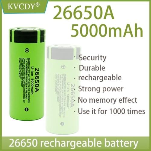 3.7V 26650 Battery 5000mAh Li-ion Rechargeable Battery For 26650A LED Flashlight Torch Li-ion Battery accumulator battery