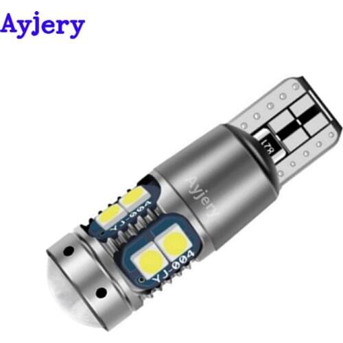 AYJERY 2 PCS Bright White T10 3030 10 SMD Car Interior Reading Light W5W 168 194 LED Canbus Light NO Error Auto Wedge Light 12V