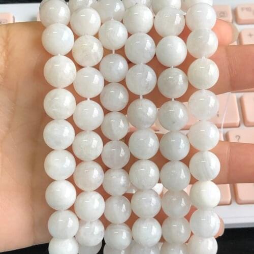 Natural Stone Moonstone Beads High Quality Round Smooth Loose Beads For Jewelry Making DIY Bracelet Pendant Necklace 6/8/10mm