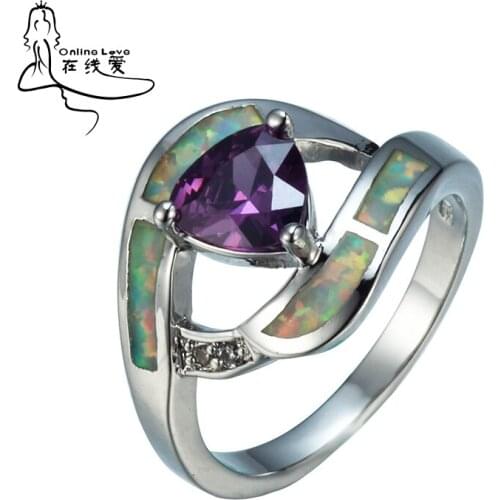 White Opal Ring Jewelry Gift QR032