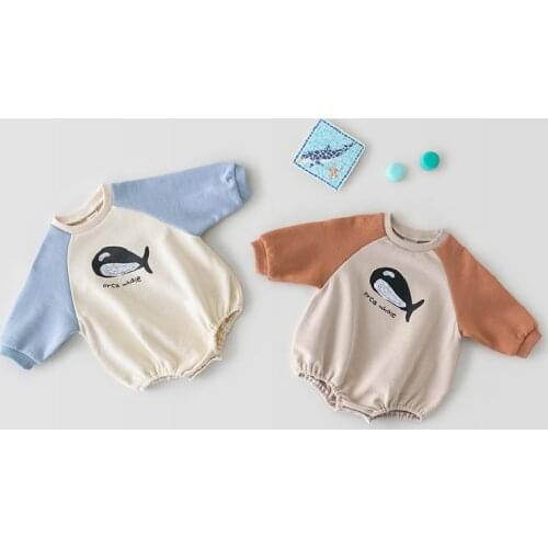 Newborn Baby Clothes Dolphin Print For Boys Girls Long Sleeve Infant Jumpsuit Cotton Autumn Baby Playsuit Overalls Onesie 0-2Y