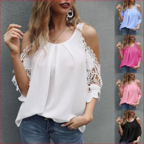 Summer Sexy Lace Off Shoulder T-shirt Women Fashion Casual Clothes Tops Short Sleeve Solid Femme Blusas Feminine Korean Shirts