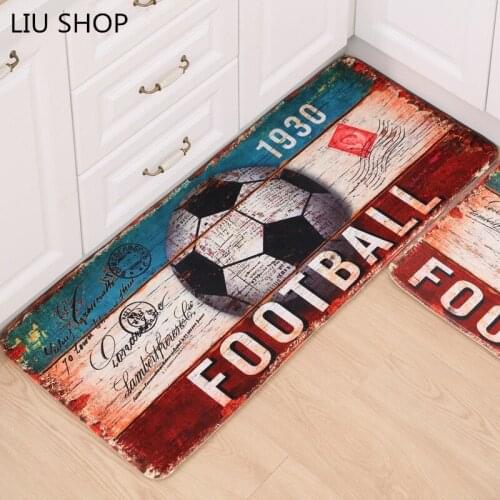 LIU retro football basketball mat bathroom kitchen non-skid carpet entrance hallway rug cartoon livingroom bedroom world cup boy