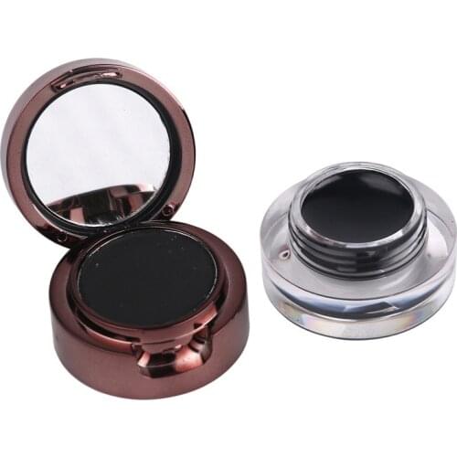 Music Flower 4 in 1 Brown + Black Gel Eyeliner With Brush Makeup Eyebrow Kit Powder Waterproof Cosmetics Set Free Shipping
