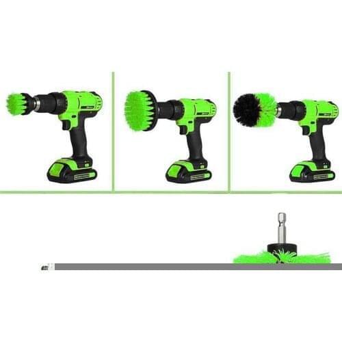 3pcs/set Electric Drill Brush Kit Tile Grout Scrubber Cleaning Drill Nylon Brushes Tub Cleaner Kit Wood Grinding Polishing Tool