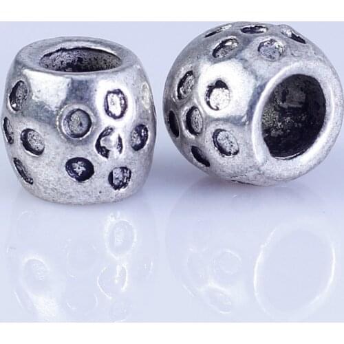 Wholesale 32pcs silver plated round beads Big Hole Beads Fit style European Bracelet hole 4.5mm