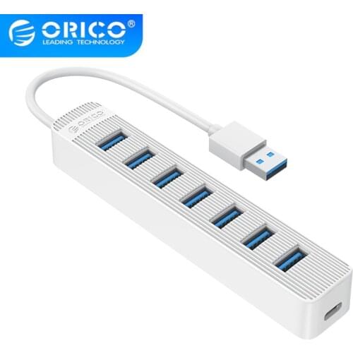 ORICO 7-Port USB 3.0 HUB 5Gbps transmission rate supports Window, Mac OS, Linux Plug and play easy to carry,ORICO TWU3-7A