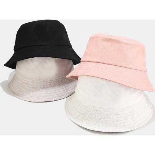 2021 New Unisex Bucket Hat Fashion Macarons Cotton Soild Lovely Womens Summer Panama Cap Foldable Sunscreen Beach Fisherman Hat