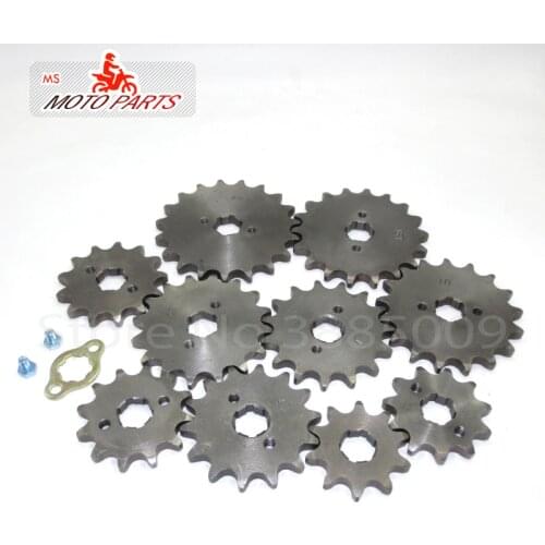 10T-19Tooth 17mm ID Front Engine Sprocket With Retainer Plate Locker For 50 70 90 110cc 420 Motorcycle Dirt Bike ATVQuad