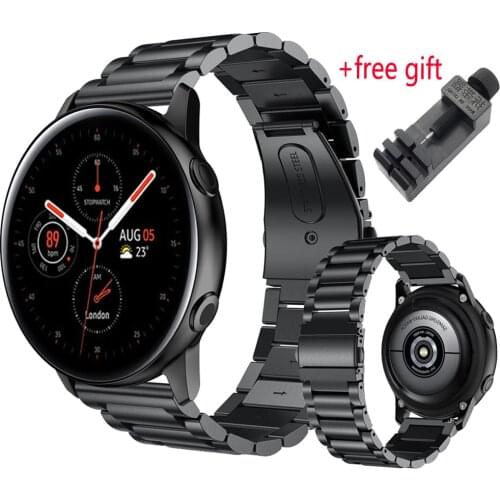 For Samsung galaxy watch Active 2 44mm 40mm Stainless Steel Watch Strap Bracelet 20MM Watch band Active2 ремешок для часов Tool