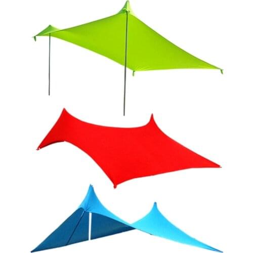 Family Beach Sunshade Lightweight Sun Shade Tent with Sandbag Anchors for Park Outdoor Camping Umbrella Beach Tent