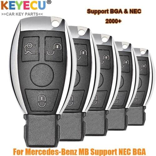 KEYECU 5 Pieces/ Lot Smart Remote Car Key for Mercedes-Benz NEC BGA BE W202 W203 W204 W210 W220, FOB 3 Button - 315MHz/ 433MHz