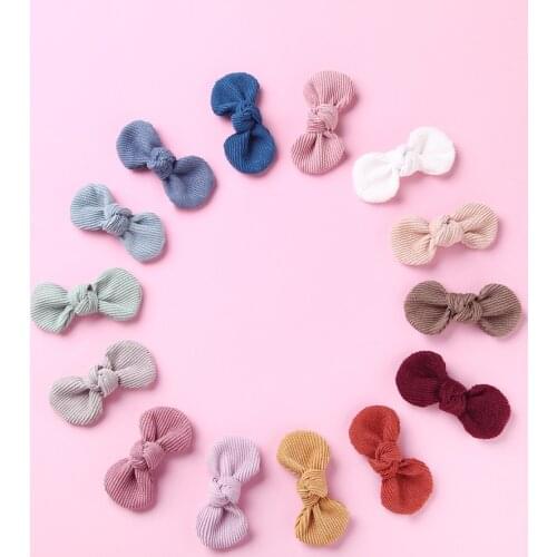Corduroy Bows Headband For Children Baby Hair Clips Bowknot Elastic Hair bands set Hairpins For Kids Baby Hair Accessories 5pcs
