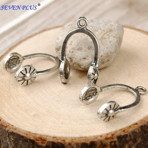 High Quality 10 Pieces/Lot 26mm*16mm Antique Silver plated Antique Bronze Headset Earphone Charms