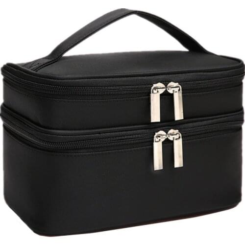 Women Large Cosmetic Bag Box Waterproof Oxford Make up Case Travel Organizer Necessary Beauty Vanity Toiletry Wash Makeup Pouch