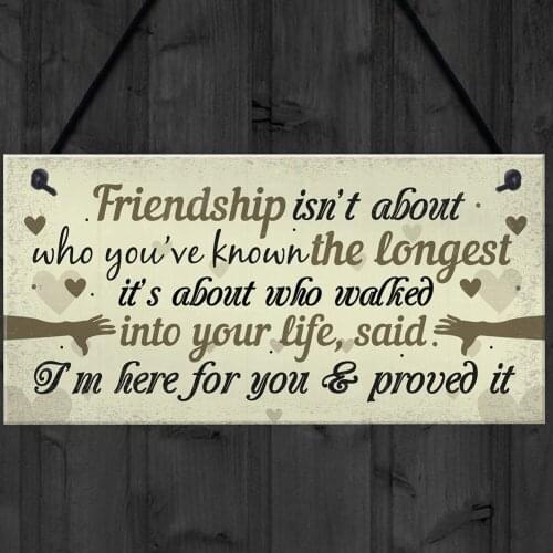 Signs Chic Family Friendship Decoration Door Wooden Craft Home Wall Plaques Vintage Hanging Board Rectangle