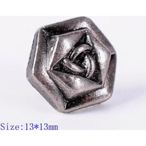 30pcs Tibetan Style Carved Flower Pattern Rivet Stud LeatherCrafts Decor Conchos