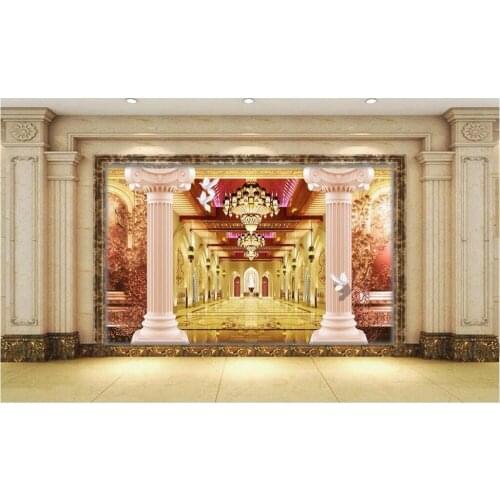 3d wallpaper room picture Roman pillars lobby home decor painting Custom mural photo 3d wall murals wallpaper for walls 3 d