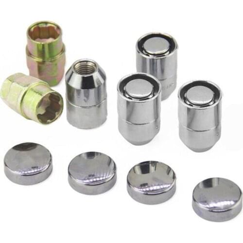 4Pcs Extend Long Rod Nut Connector Joint Nut M12x1.5 12mmx1.25 Anti Theft Lug Nuts Universal Wheel Nuts + 2 Keys Set