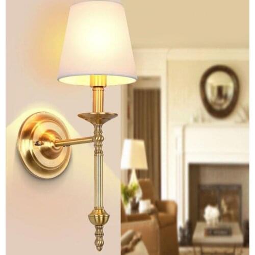 Large copper Vertical Wall Lamp Hotel Wall sconce for Villa Townhouse Living Room Background Aisle Bedroom E14 Modern wandlamp