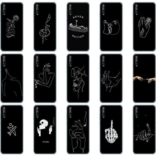 For Huawei Y8P Case 6.3" Soft Silicon Tpu Phone Cover For Huawei y8p 2020 Y 8P AQM-LX1 Back huaweiy8p Bumper Funda Shell black