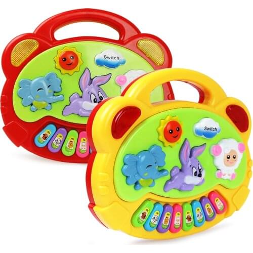 Baby Piano Musical Toy Cartoon Animal Keyboard with Sounds & Light 8 Keys Instrument Game Early Educational Toys Gift for Kids