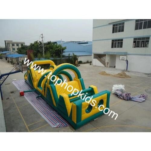 Double Slide Inflatable Extreme Obstacle Course Race, Radical Crawling Obstacle Course Playground with free shipping