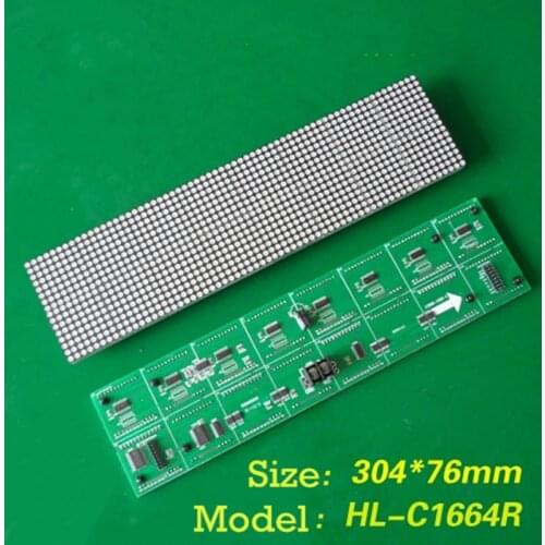 Φ3.75 constant voltage half board 3.75 unit board 16*64 dot matrix screen advertising screen F3.75 module 304*76mm