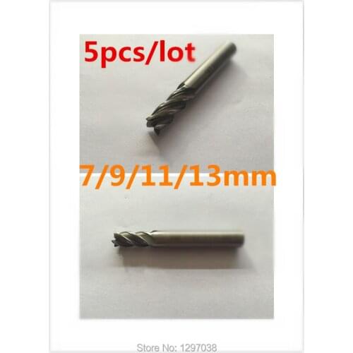 5pcs/lot HSS End Mill CNC Tools 4F-7/9/11/13mm Milling Cutter Router Bit CNC mill Drill bit