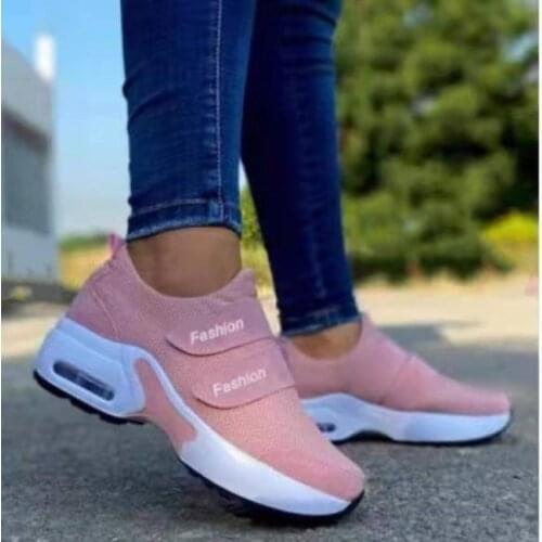 Chaussure Femme Platform Sneakers 2021 Fashion Casual Sports Shoes Womens Velcro Wedge Running Shoes Size 43 Zapatillas Mujer