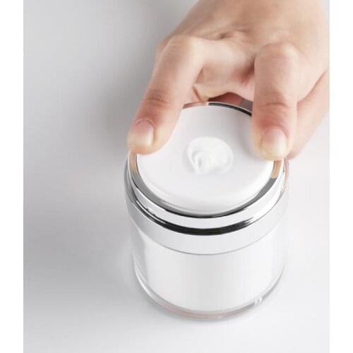 50pcs 50g/50ML Airless Acrylic Cream Jar Round Vacuum Cream Bottle Cosmetic Makeup Jars Packing Pump Bottle SN465
