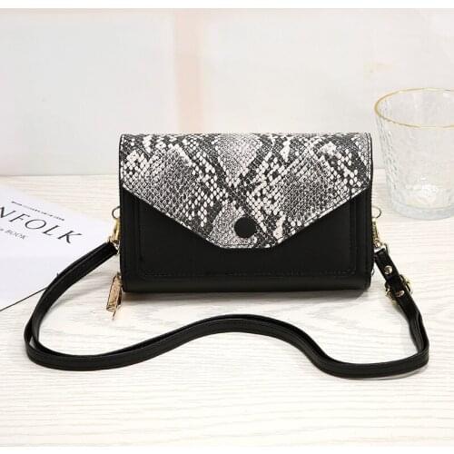 Patchwork Snake Print Womens Shoulder Bag PU Leather Crossbody Bags Diagonal Bag Large Capacity Multifunction Clutch Coin Purse