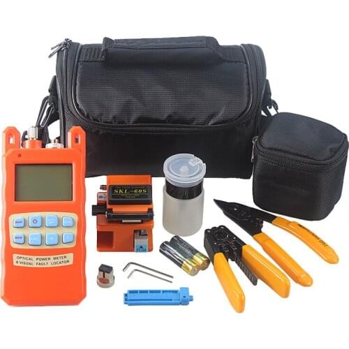 Optical fiber tool kits all in one optical power meter visual fault locator 1mw SKL-60S optic fiber cleaver stripper