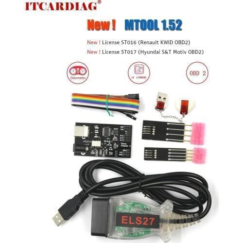 Newest MTool V1.52 Odo-meter Adju-stment Software Dongle + Denso Adapter + Denso Pin Wires Cable Chan-ge K-M to Miles