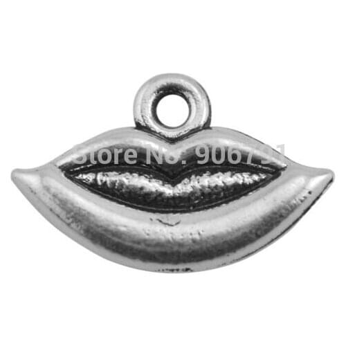 New Arrival 50pcs/lot Zinc Alloy Metal Plating Smiling Mouth Figure Floating Charms
