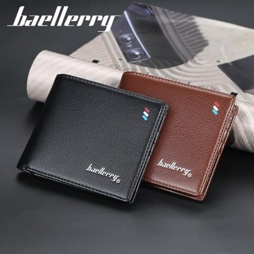 Baellerry New Male Wallet Men Mini Wallets Short Card Holder Mens Clutch Money Bag Slim Wallet Luxury ID Card Pocket Purses