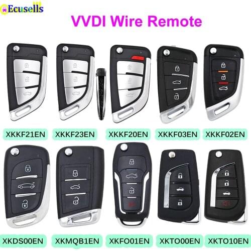Original XHORSE Wire Remote Key XKDS00EN XKFO01EN XKMQB1EN XKKF02EN XKTO10EN 3/4 Buttons Work With Xhorse VVDI Tools