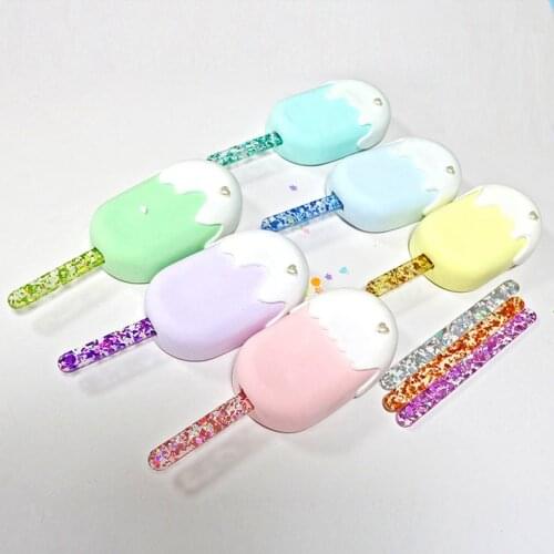 10PCS Ice Cream Stick Glitter Acrylic Popsicle Crafts Handmade Making Crafts Baby Shower Kids Gift Popsicle Stick Kids Crafts
