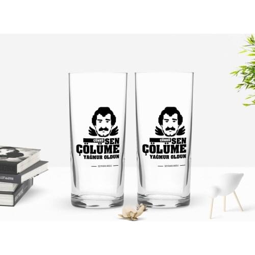 Personalized Colorful Printed Because You Çölüme Rain Did Become Design Dual Arrack Cup Seti-6