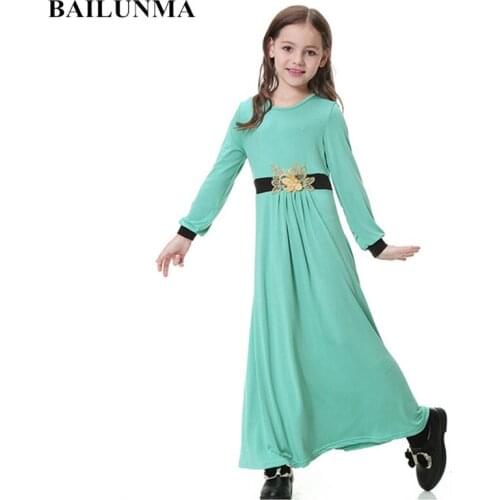 Appliques Muslim girl dress abaya robe arabian dress abayas for sale