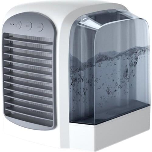 Portable Air Cooler Fan Mini Air Conditioner Unit Ice Water Cooling Fan Desktop Air Humidifier 3 Settings usb DC 380ml Tank