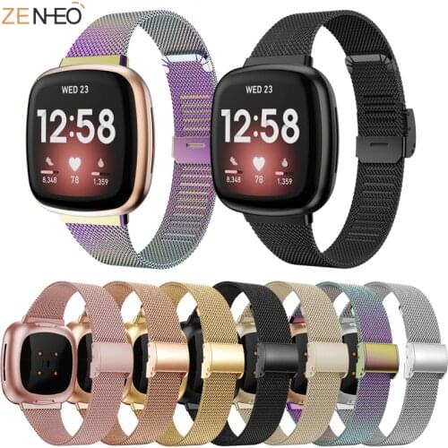 Luxury Milanese Bracelet Strap For Fitbit Versa 3/Sense Stainless Steel Fashion Strap Wristbands Replacement Accessories